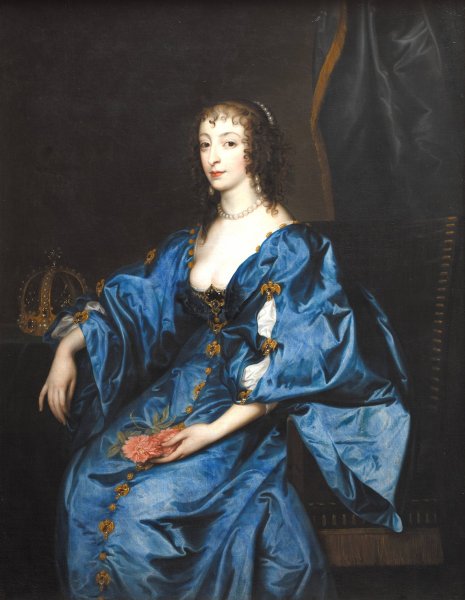Queen Henrietta Maria of England  by Anthony Van Dyck - Hand-Painted Oil Painting Reproduction
