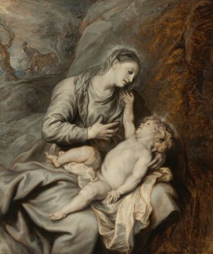Rest On The Flight Into Egypt by Anthony Van Dyck Oil Painting