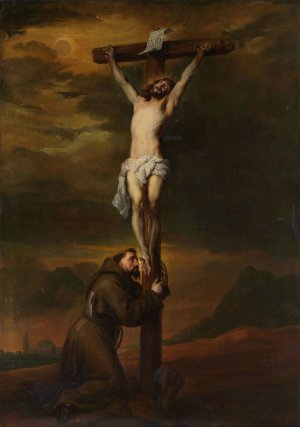 St Francis at the Foot of the Cross by Anthony Van Dyck Oil Painting