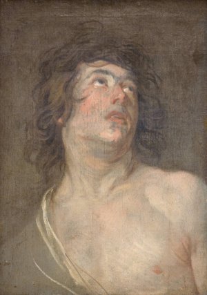 Study Head of a Young Man Looking Upwards. St Sebastian by Anthony Van Dyck Oil Painting