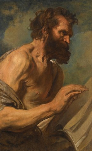 Study of a Bearded Man with Hands Raised by Anthony Van Dyck Oil Painting