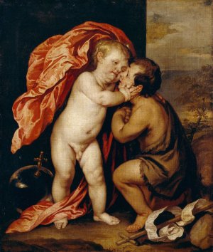 The Infants Christ And Saint John The Baptist by Anthony Van Dyck Oil Painting
