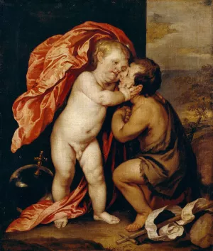 The Infants Christ And Saint John The Baptist by Anthony Van Dyck Oil Painting