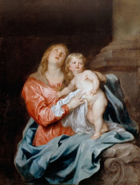 The Madonna And Child by Anthony Van Dyck - Hand-Painted Oil Painting Reproduction