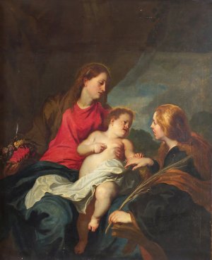 The Mystic Marriage of St Catherine of Alexandria Oil painting by Anthony Van Dyck
