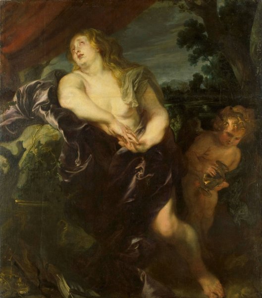 The Penitent Saint Magdalen  by Anthony Van Dyck - Hand-Painted Oil Painting Reproduction