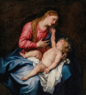 The Virgin and Child by Anthony Van Dyck Oil Painting