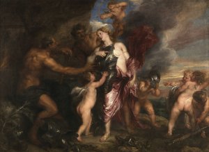 Thetis receives the new armour for Achilles in Vulcan's forge by Anthony Van Dyck Oil Painting