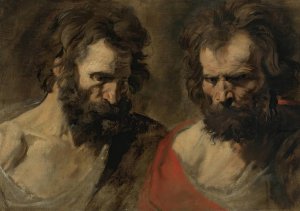 Two Studies Of A Bearded Man by Anthony Van Dyck Oil Painting