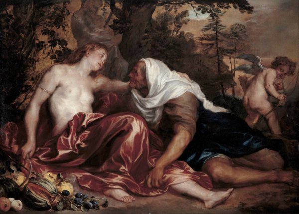 Vertumnus and Pomona  by Anthony Van Dyck - Hand-Painted Oil Painting Reproduction