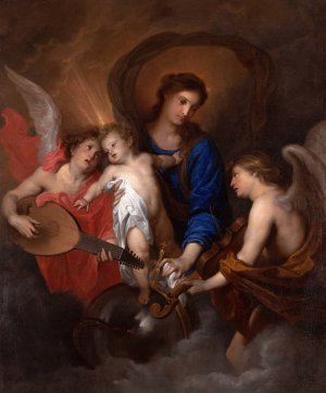Virgin and Child with Music-Making Angels by Anthony Van Dyck Oil Painting