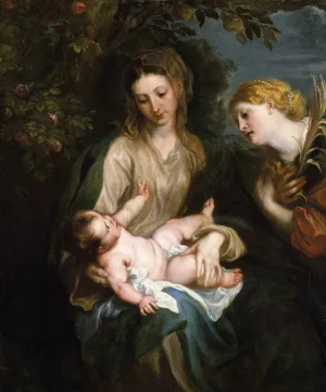 Virgin and Child with Saint Catherine of Alexandria by Anthony Van Dyck Oil Painting