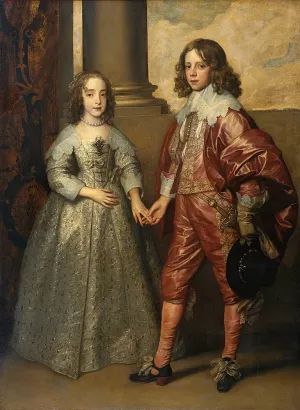 William II, Prince of Orange and Princess Henrietta Mary Stuart, Daughter of Charles I of England by Anthony Van Dyck - Oil Painting Reproduction