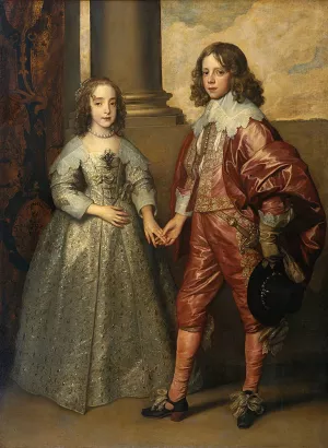 William II, Prince of Orange and Princess Henrietta Mary Stuart, Daughter of Charles I of England Oil painting by Anthony Van Dyck