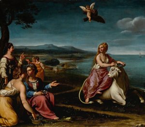 The Rape Of Europa by Antiveduto Gramatica Oil Painting