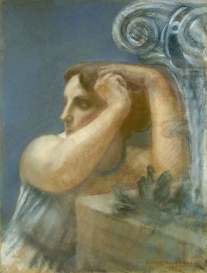 Tete de femme au chapiteau by Antoine Bourdelle Oil Painting