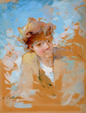 Rieuse by Antoine Calbet Oil Painting