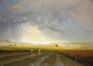 The Rain Shower by Antoine Chintreuil Oil Painting