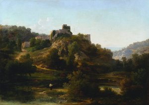 Chateauvieux-sur-Suran by Antoine-Claude Ponthus-Cinier Oil Painting