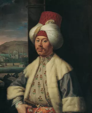 A European In Turkish Costume by Antoine De Favray Oil Painting