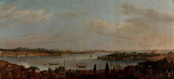 Panorama of İstanbul by Antoine De Favray - Hand-Painted Oil Painting Reproduction
