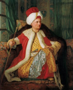 Portrait Of Charles Gravier Count Of Vergennes And French Ambassador, In Turkish Attire by Antoine De Favray Oil Painting