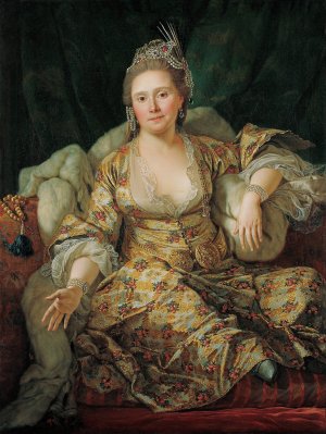 Portrait of the Countess of Vergennes in Turkish Attire by Antoine De Favray Oil Painting