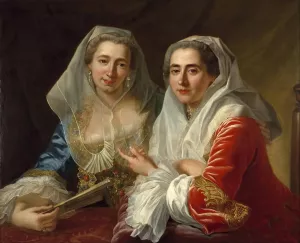 The Mirabita Sisters by Antoine De Favray Oil Painting