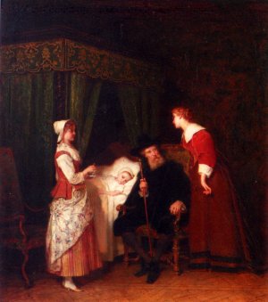 En Recuperance by Antoine Emile Plassan Oil Painting