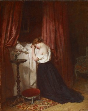 Evening Prayer by Antoine-Emile Plassan Oil Painting