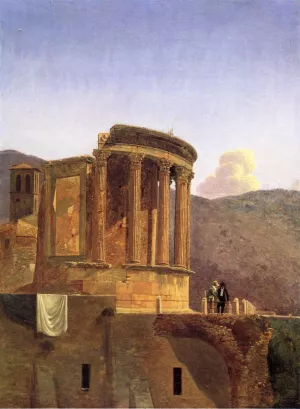 The Temple of Vesta at Tivoli by Antoine-Felix Boisselier Oil Painting