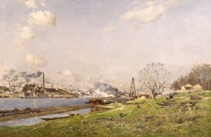 La Seine a Conflans-Charenton by Antoine Guillemet Oil Painting