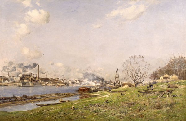 Main Product Photo of La Seine a Conflans-Charenton  Painting by Antoine Guillemet