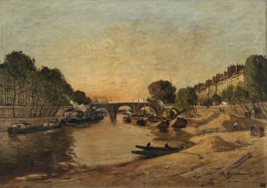 La Seine et le Pont Marie by Antoine Guillemet Oil Painting