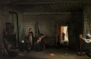 The New Baby by Antoine Jean Bail Oil Painting