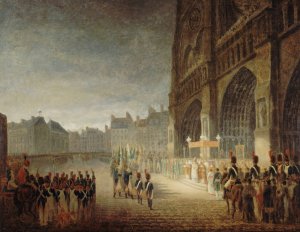 Benediction des drapeaux sur le parvis de Notre-Dame by Antoine-Jean Gros Oil Painting