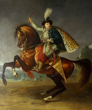 Equestrian portrait of prince Boris Yusupov by Antoine-Jean Gros Oil Painting