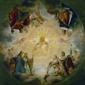 Gloire des dynasties royales et imperiales devant sainte Genevieve by Antoine-Jean Gros Oil Painting