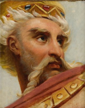 Head of Charlemagne by Antoine-Jean Gros Oil Painting