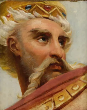 Head of Charlemagne by Antoine-Jean Gros Oil Painting