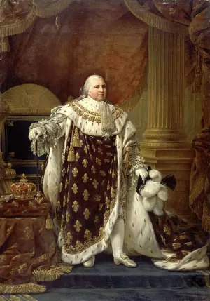 Portrait of Louis XVIII in His Coronation Robes by Antoine-Jean Gros - Oil Painting Reproduction