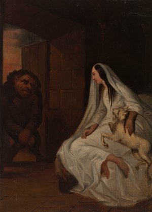 Esmeralda et Quasimodo by Antoine Johannot Oil Painting