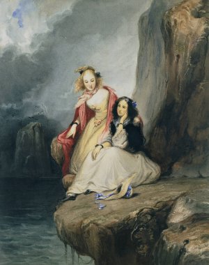 Minna and Brenda by Antoine Johannot Oil Painting