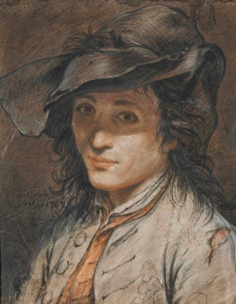 Portrait d'homme au chapeau by Antoine Lebel - Hand-Painted Oil Painting Reproduction