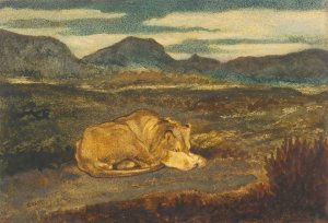 Lion Endormi by Antoine-Louis Barye Oil Painting