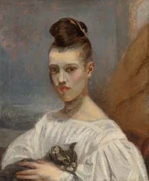 Portrait Of The Artist's Daughter, Clara by Antoine-Louis Barye Oil Painting
