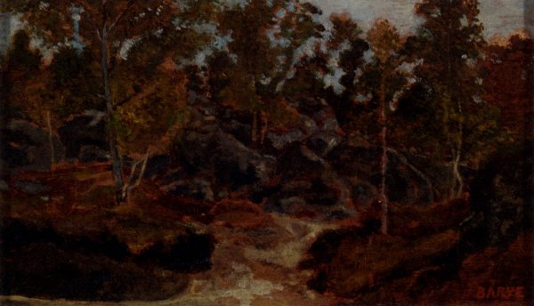 Rochers En Foret De Fontainebleau by Antoine-Louis Barye - Hand-Painted Oil Painting Reproduction