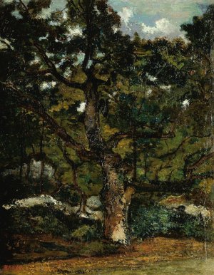 View Of The Fontainebleau Forest by Antoine-Louis Barye Oil Painting