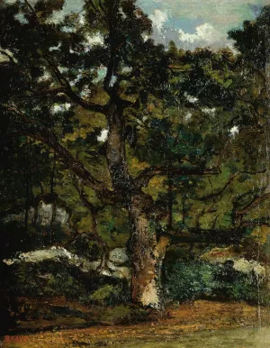 View Of The Fontainebleau Forest by Antoine-Louis Barye Oil Painting
