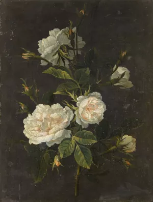 Still life of roses by Antoine Monnoyer Oil Painting